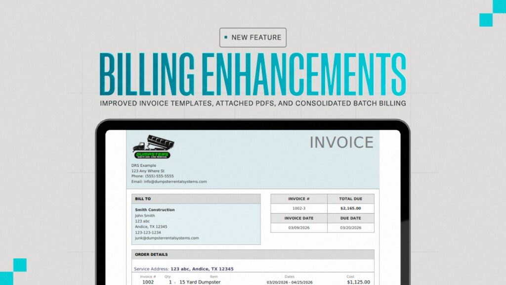 Screenshot of the update DRS invoice format